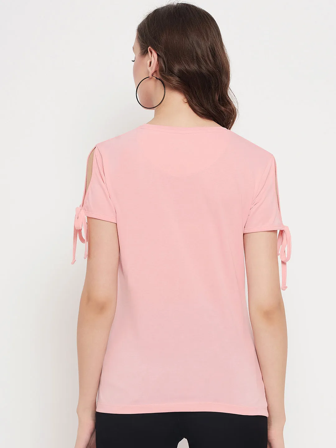 Women's Casual Regular Short Sleeve Pink Round neck Graphic Print T-Shirt