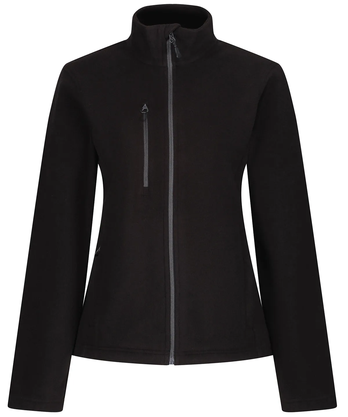 Womens Honestly made recycled full zip fleece | Black