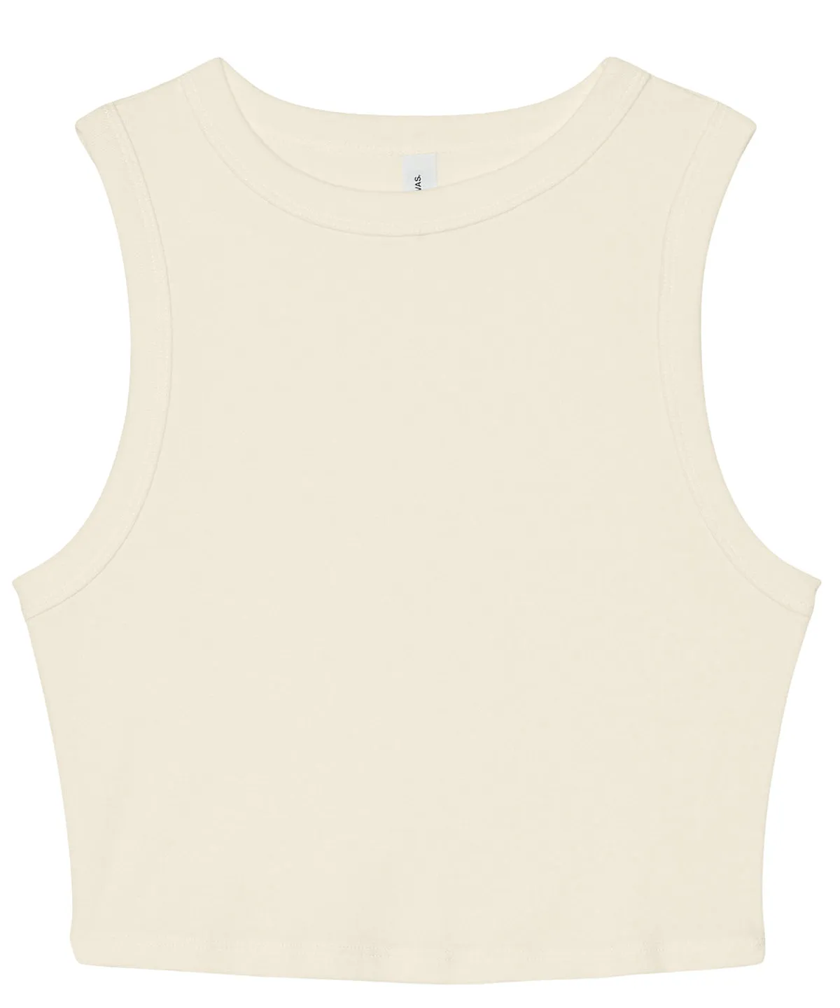 Womens micro rib muscle crop tank | Solid Natural Blend