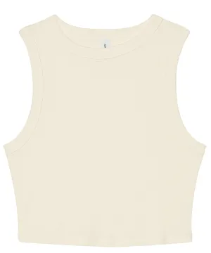 Womens micro rib muscle crop tank | Solid Natural Blend