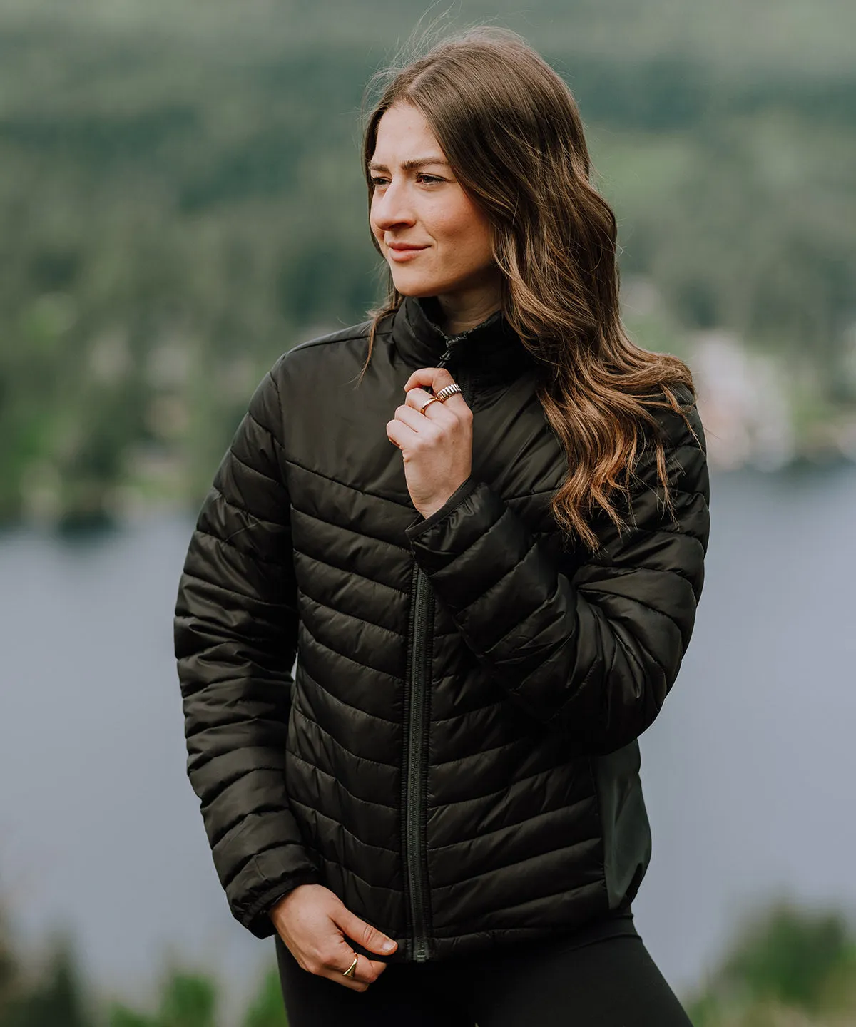 Womens Montserrat thermal jacket | Black/Granite