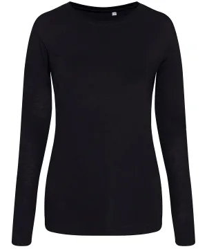 Womens triblend T long sleeve | Solid Black