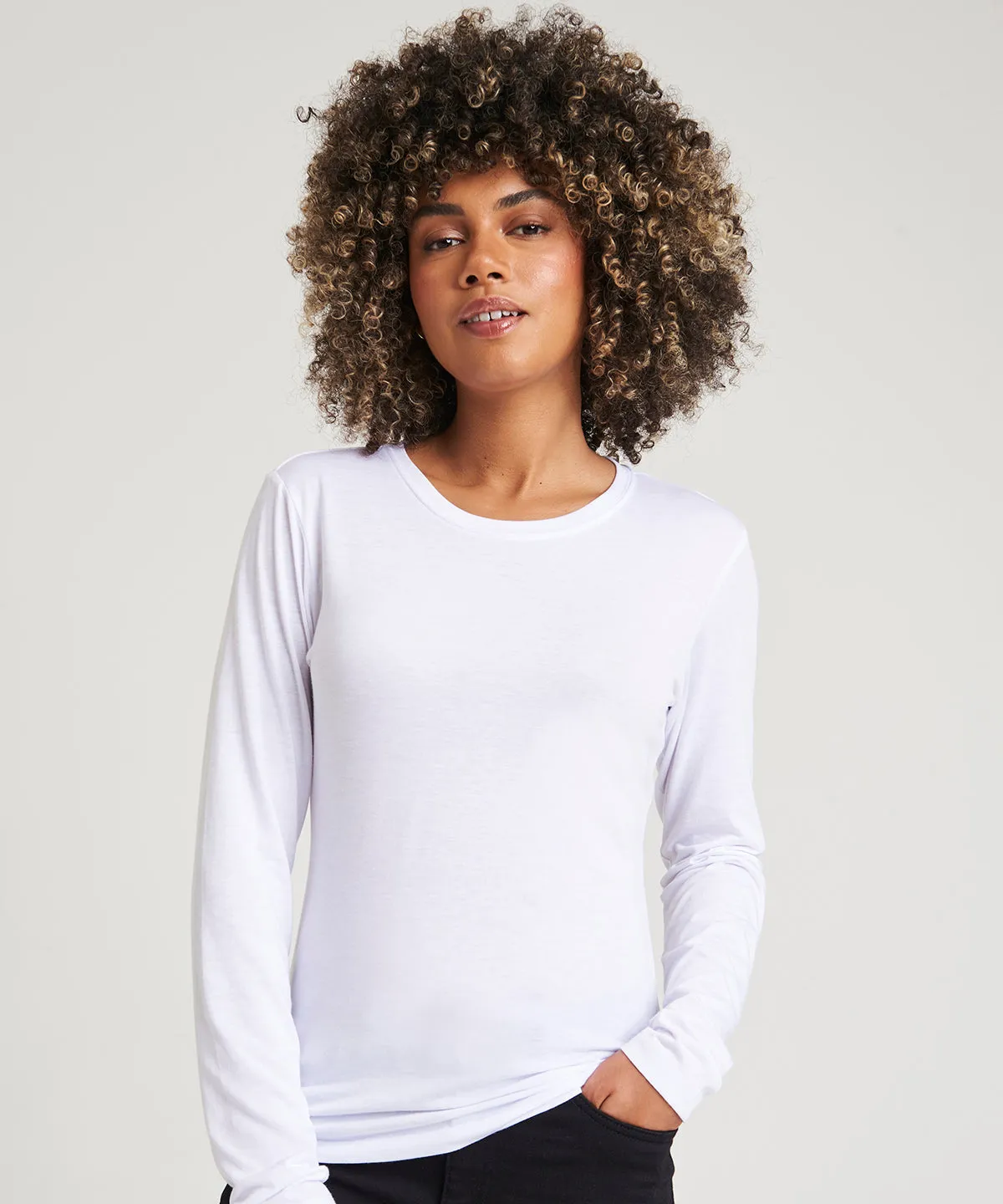 Womens triblend T long sleeve | Solid Black